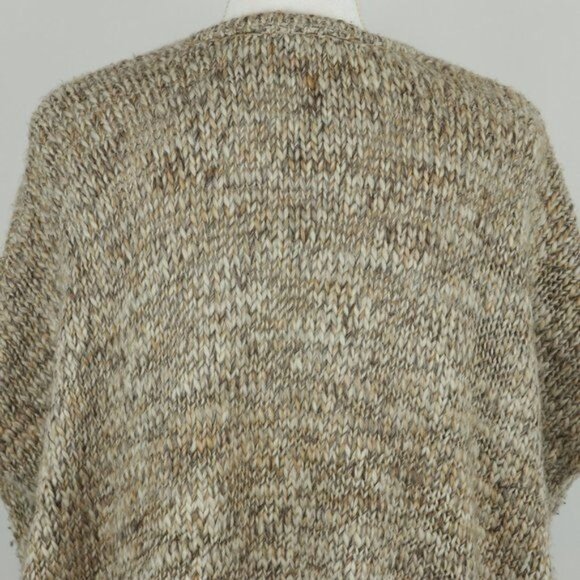 J. Jill Women's Small/Medium Tan Wool & Alpaca Cap Sleeve Open Front Cardigan - Picture 4 of 10